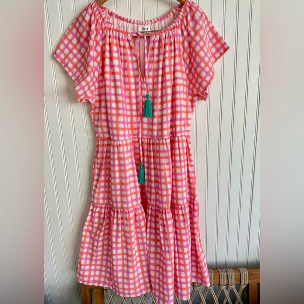 THML Summer Dress Size Small Checkered  with Tassels